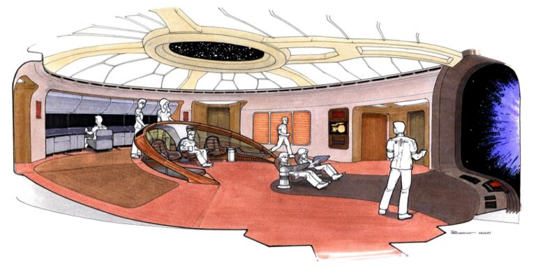 I very much doubt it was Andrew Probert's idea to put a third command chair on the bridge for the ship's councillor...