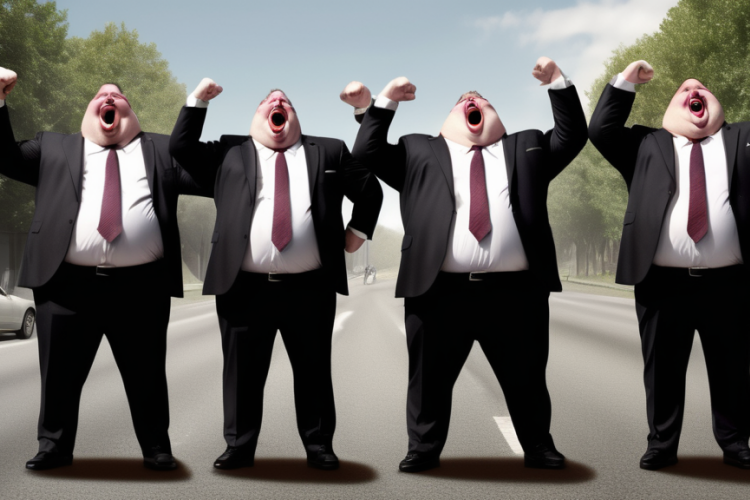Isn't it funny how you never see bloated CEOs gluing themselves to things in protest at their terrible and inhuman acts?